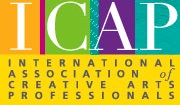 image is a sticker for the international association of creative arts professionals.
