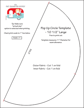 Circle Template for 10 inch pop up